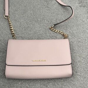 Michael Kors Blush Crossbody Bag with Gold Chain